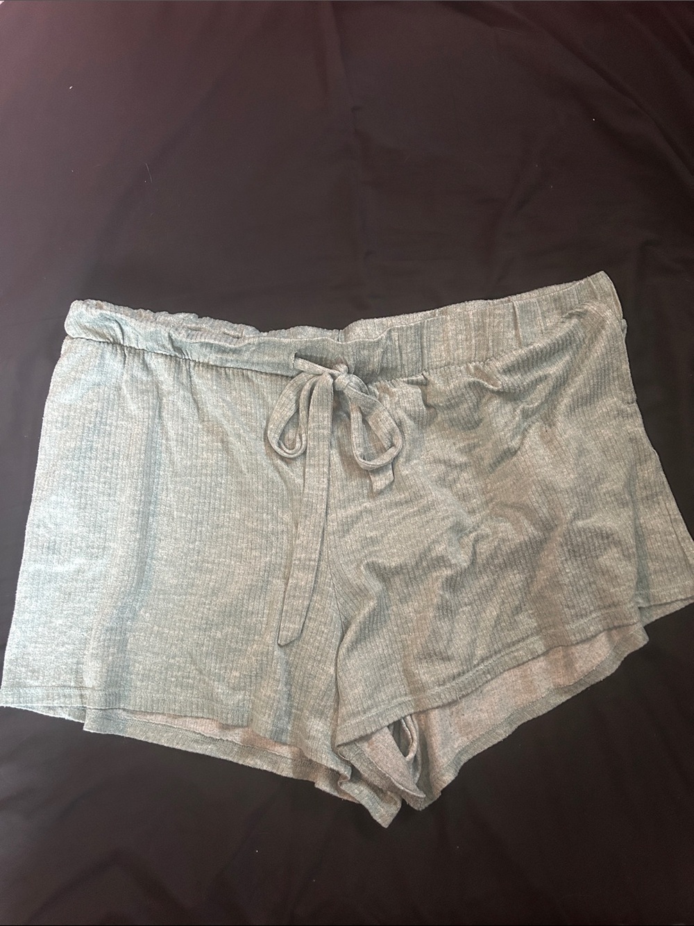 TWO PAIRS-Ribbed Lounge Shorts with Drawstring